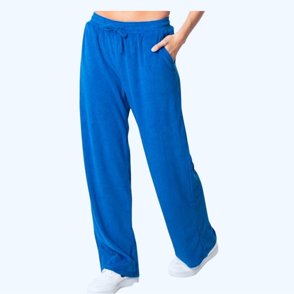 Urban Outfitters Edikted Royal Blue Terry cloth Sweatpants S Casual Wide Leg